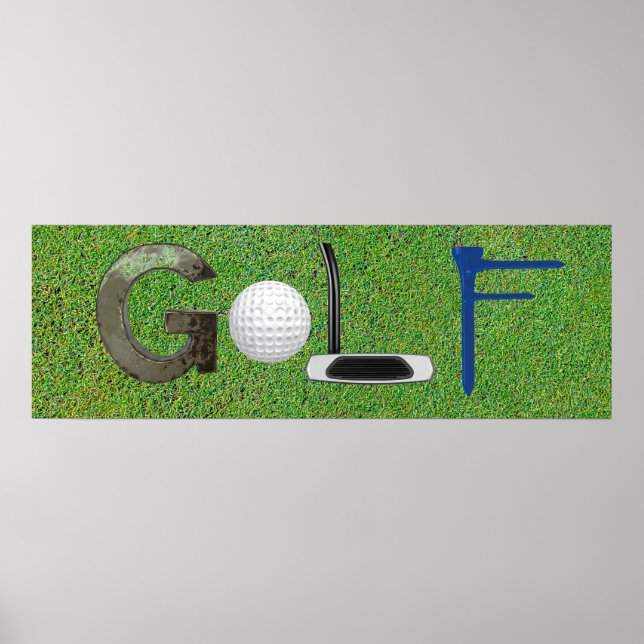 Póster Letras de pintura de golf (Frente)