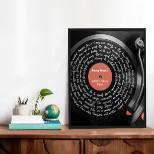 Póster Letras de vinilo personalizado, música personaliza