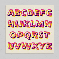Letras del alfabeto retro genial alfabetización