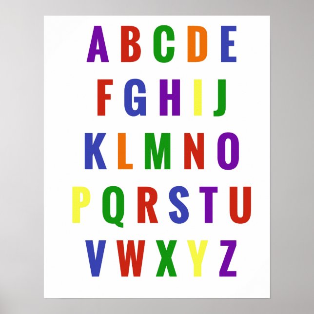 Póster Letras del salón de juegos Alfabeto Bright Arcoiri (Frente)