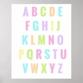 Póster Letras del salón de juegos Alphabet Pastel Rainbow
