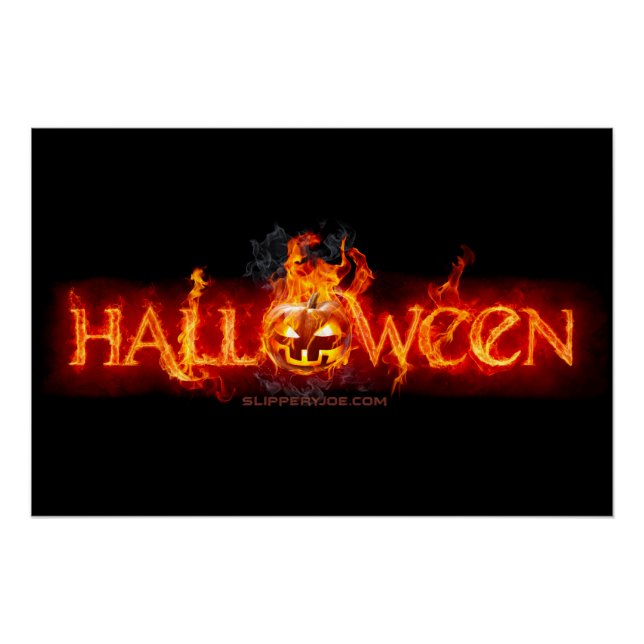 Póster Letras ígneas masivas de SlipperyJoe's Halloween c (Anverso)