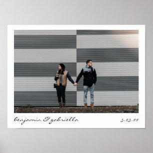 Póster Letras Modernas Minimalistas para Foto de Boda