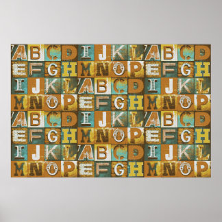 Póster Letras Típografía Retro Poster Para Desembalaje