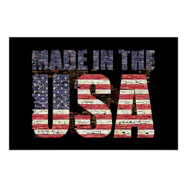 Póster Letras y bandera de los Estados Unidos en peligro  (Anverso)