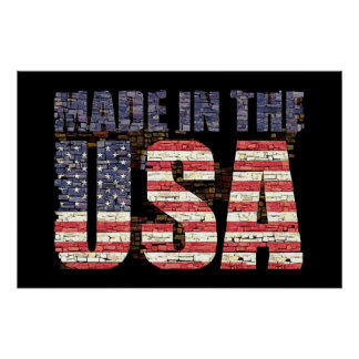 Póster Letras y bandera de los Estados Unidos en peligro 