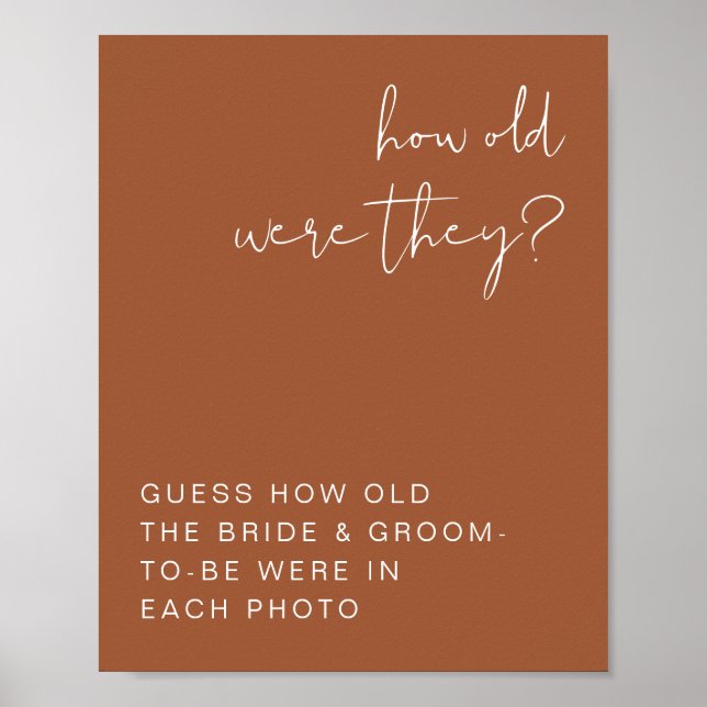 Póster Letrero Boho Terracota CORIANDRO Cuántos Años Tení (Frente)