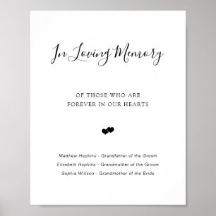 Póster Letrero conmemorativo con elegante letra de In Mem