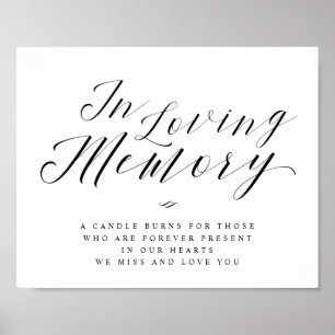 Póster Letrero conmemorativo con letra de caligrafía En m