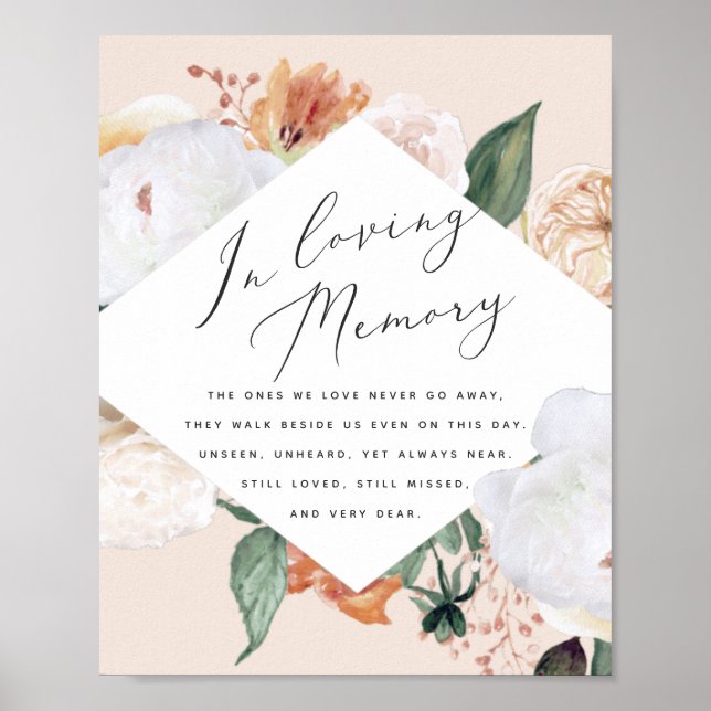 Póster Letrero conmemorativo de boda Boho Blooms (Frente)