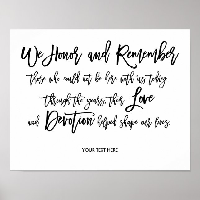 Póster Letrero conmemorativo de boda con letra a mano chi (Frente)