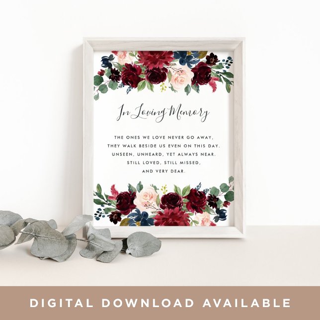 Póster Letrero conmemorativo de boda de Flor Radiante (Subido por el creador)