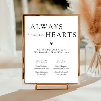 Póster Letrero conmemorativo de boda elegante siempre en 