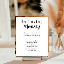Póster Letrero conmemorativo de boda En amado recuerdo