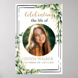 Póster Letrero conmemorativo de funeral con foto