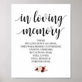 Póster Letrero conmemorativo de recuerdo floral de Borgoñ