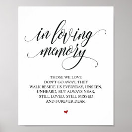 Póster Letrero conmemorativo en memoria amorosa en nuestr