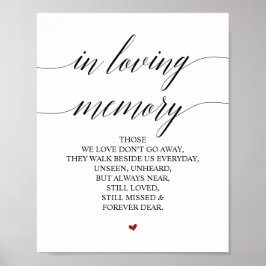 Póster Letrero conmemorativo en memoria amorosa en nuestr