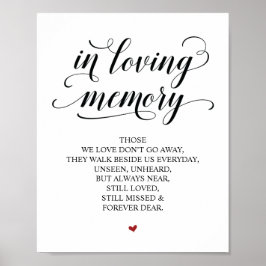 Póster Letrero conmemorativo en memoria amorosa en nuestr
