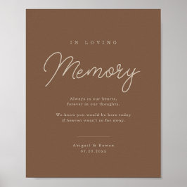 Póster Letrero conmemorativo minimalista marrón beige mod