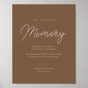 Póster Letrero conmemorativo minimalista marrón beige mod