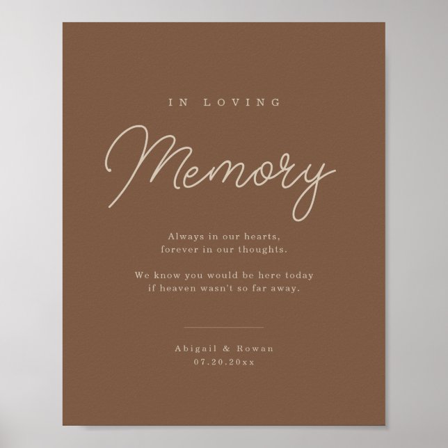 Póster Letrero conmemorativo minimalista marrón beige mod (Frente)