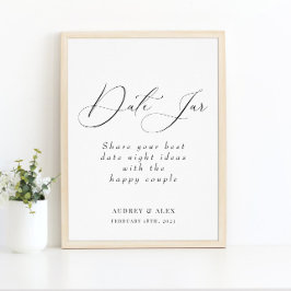 Póster Letrero de actividad de ducha de novia moderna neg