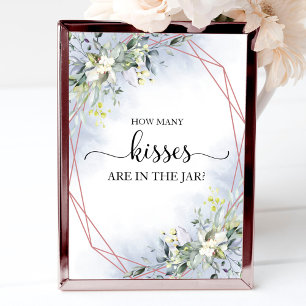 Póster Letrero de Acuarela de Verdor Cuántos Besos