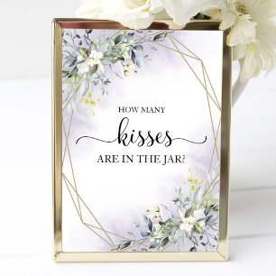 Póster Letrero de Acuarela de Verdor Cuántos Besos