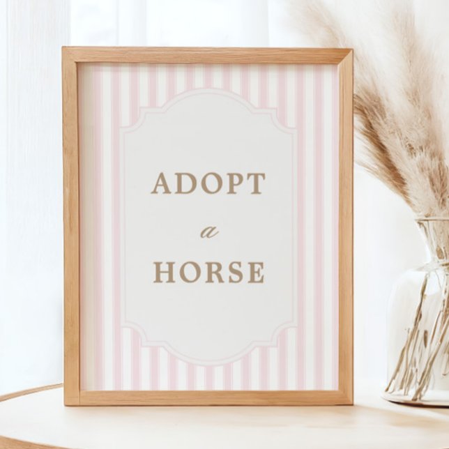 Póster Letrero de adoptar un caballo con franja rosa feme (Subido por el creador)