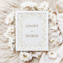 Letrero de Adoptar un Caballo con Toile Floral Mar