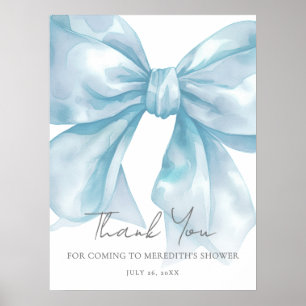 Póster Letrero de agradecimiento para baby shower de lazo