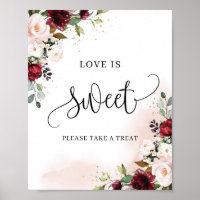Letrero de amor boho borgoña rubor floral chic es 