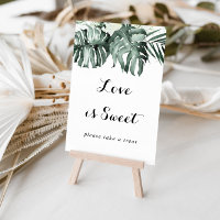 Letrero de Amor Dulce Floral Blanco Vegetación Tro
