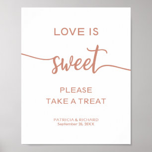 Póster Letrero de Amor Es Dulce Toma Un Regalo de Rosa Do