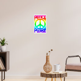 Póster Letrero de Arcoíris de Paz Por Favor