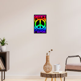 Póster Letrero de Arcoíris de Paz Por Favor
