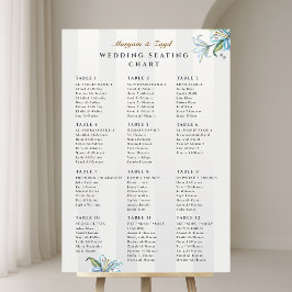 Póster Letrero de Asientos de Boda | Lirio Azul Acuarela