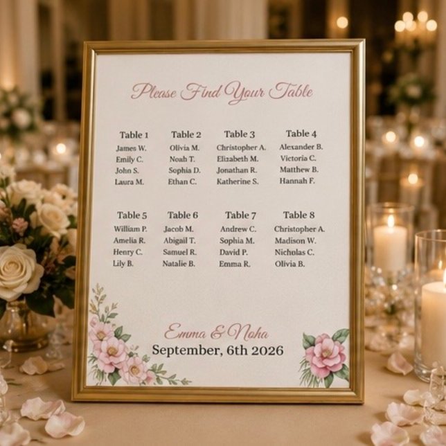Póster Letrero de Asientos de Boda Personalizado (Subido por el creador)