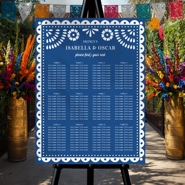 Póster Letrero de Asientos de Recepción de Boda con Papel (Subido por el creador)
