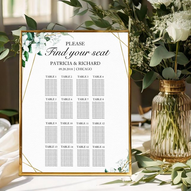 Póster Letrero de Asientos para Boda con Diseño Geométric (Subido por el creador)