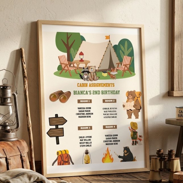 Póster Letrero de asignación de cabaña de cumpleaños de c (Subido por el creador)