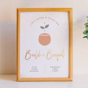 Póster Letrero de Baby Shower 'Baby In Bloom Build A Bouq