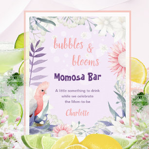 Póster Letrero de Baby Shower de Barra Momosa de Lavanda 