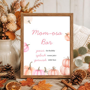 Póster Letrero de Baby Shower de Una Pequeña Calabaza B