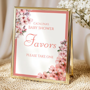 Póster Letrero de Baby Shower Floral de Primavera