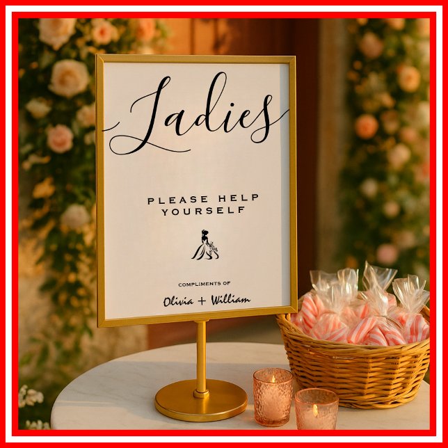 Póster Letrero de Baño para Boda Moderno Elegante Minimal (Subido por el creador)