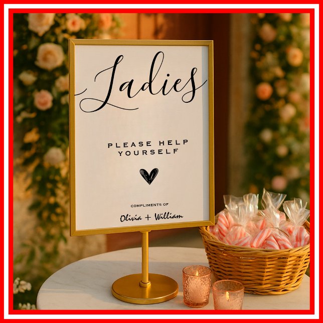 Póster Letrero de Baño para Boda Moderno Elegante Minimal (Subido por el creador)