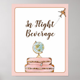 Póster Letrero de bar de bebidas en vuelo Regalo de despe