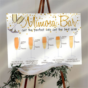 Póster Letrero de Bar de Mimosa Brillante para Brunch Nup